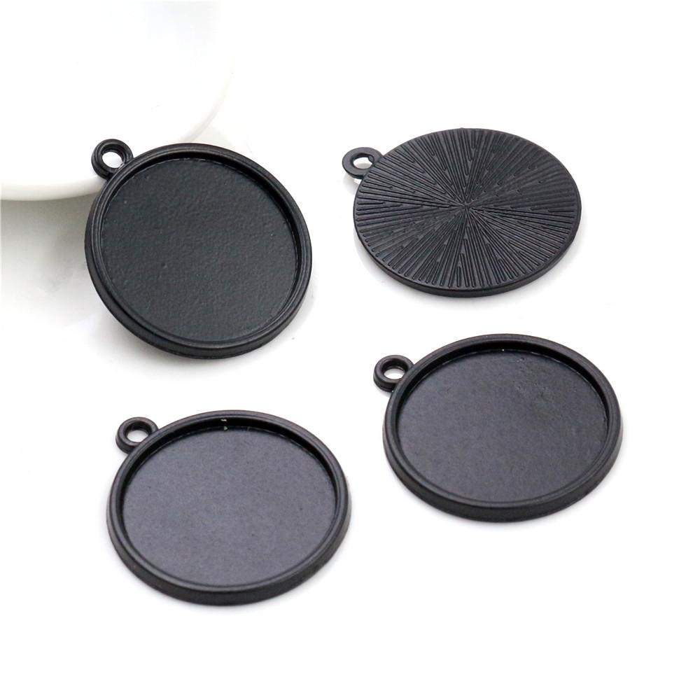 10pcs 20mm Inner Size Classic 5 Colors Plated One Sided Single Hanging Simple Style Cabochon Base Setting Charms Pendant