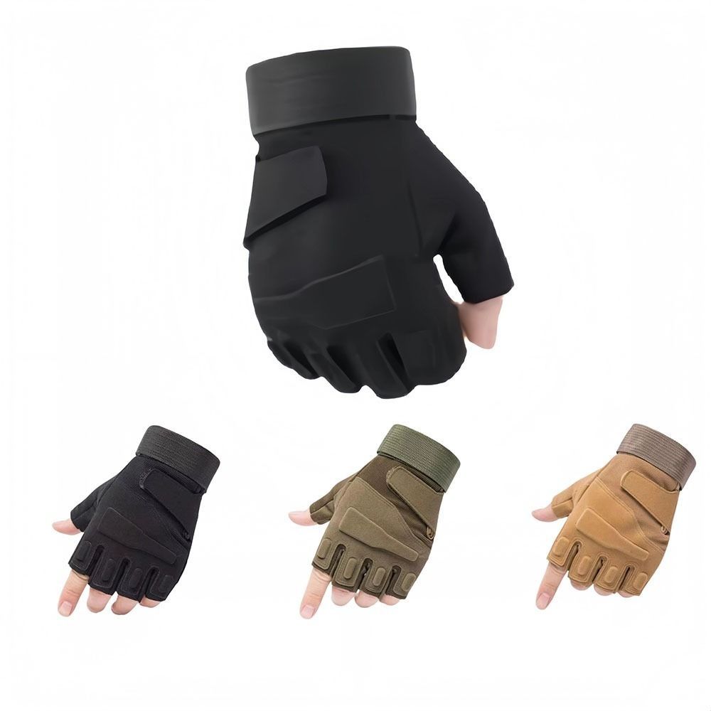 Wear-Resistant Motorcycle Gloves Anti-Slip Half Finger Gloves Retro Racing Gloves  Outdoor Sport