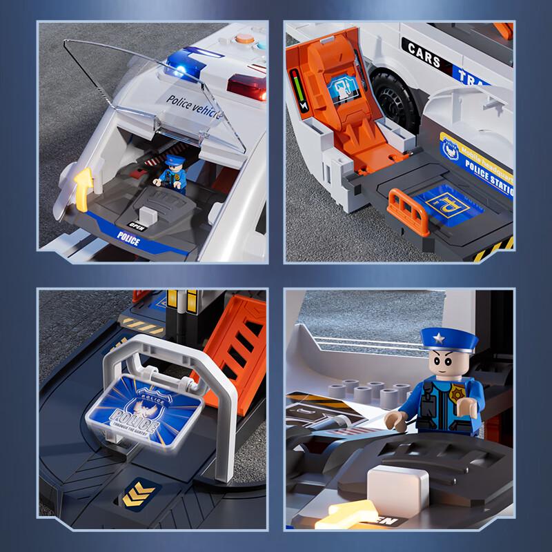 Wild Knight Transforming Police Car Track Toy Set