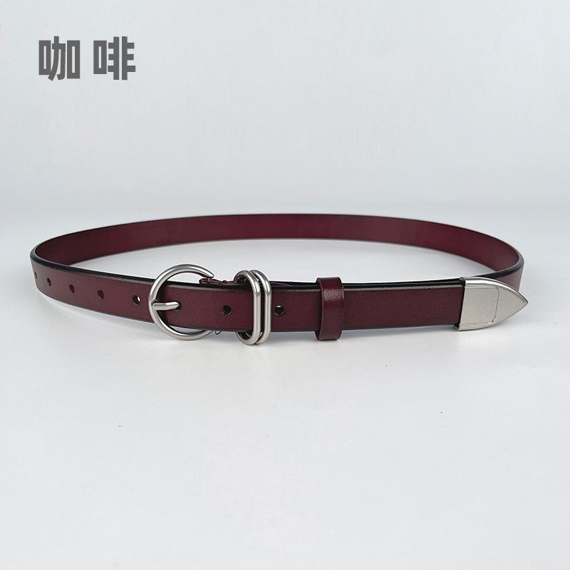 

Первый слой коровьей кожи ретро женский кожаный ремень повседневные брюки джинсы высококачественный женский простой ремень кофейный