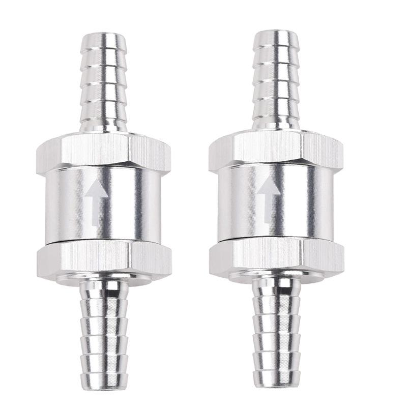 Aluminum Alloy Universal One-Way Check Valve for Car, Boat, Machinery, Gas, Oil, Diesel (6-10mm)