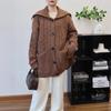 Autumn and winter new medium and long lapel loose twist knitted cardigan lazy wind sweater jacket women