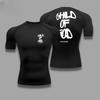 Summer Men Compressed Shirt Sports Quick Drying Fitness T-shirt Tight Faith Inspired" Back Print Jersey - Stretchy Short Sleeve