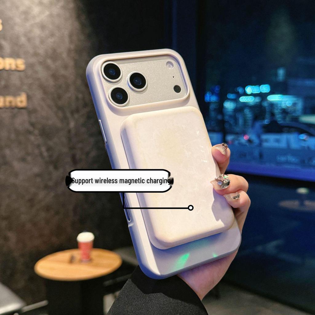 Magnetic Thin Ring iPhone 16/17ProMax Two-Color Skin-Feel Drop-Proof Frosted Case