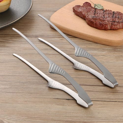 Stainless Steel Grill Tongs for Grilling, Camping, Barbecues, Cooking, Seasonings, and Deep-frying. Dishwasher Safe and Durable with a Non-slip Coatin