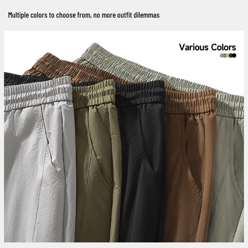 Mark Fairwhale Men's 2025 Summer Loose Breathable Curved-Leg Straight Casual Pants