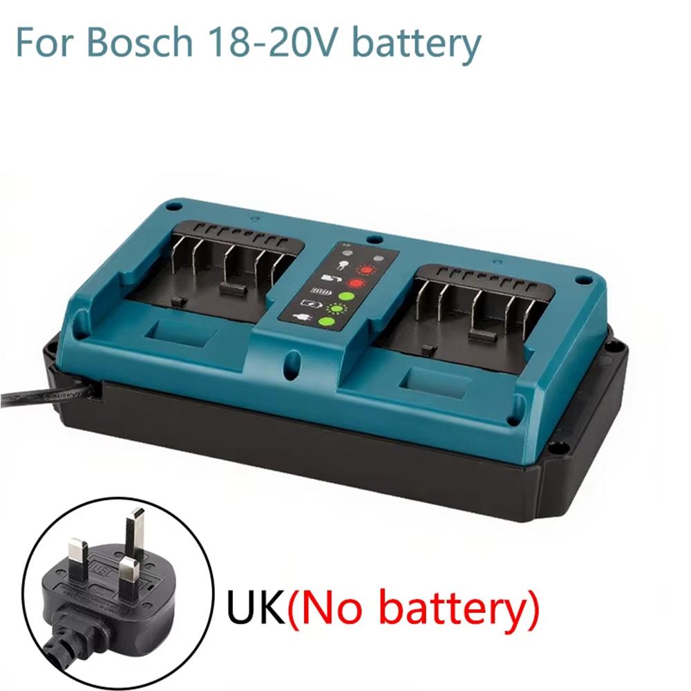 Battery Charger For Bosch Replacement Charger Station Suitable for Bosch 18V BAT609 BAT609G Lithium-Ion Battery 2-Port Charging