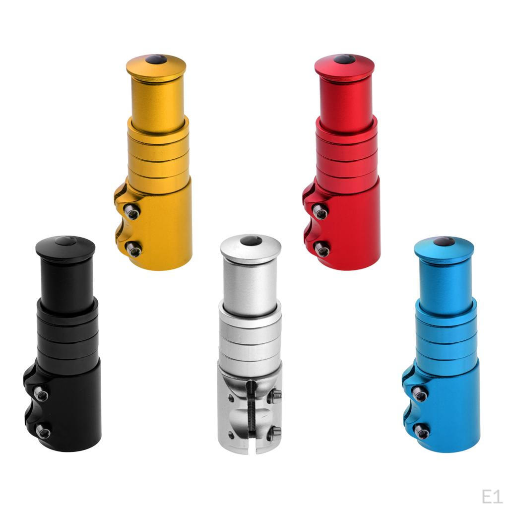 Adjustable Bike Handlebar Riser, Bicycle Fork Stem Raiser Extender Aluminum Alloy - Black