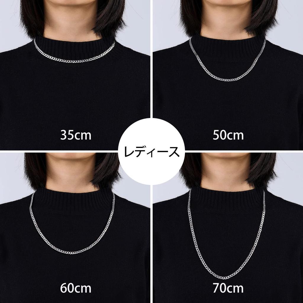 925 Silver Necklace Chain Kihei Chain Metal Hypoallergenic Popular Simple Hip Hop Accessory Necklace Chain Only Width [U7U7] Women's Men's 3MM/5MM