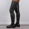 Fashion 2024 Winter Over the Knee Women Boots European Platform Zipper Ladies Shoes Comfort Square High Heels Elastic Leather Long Boots