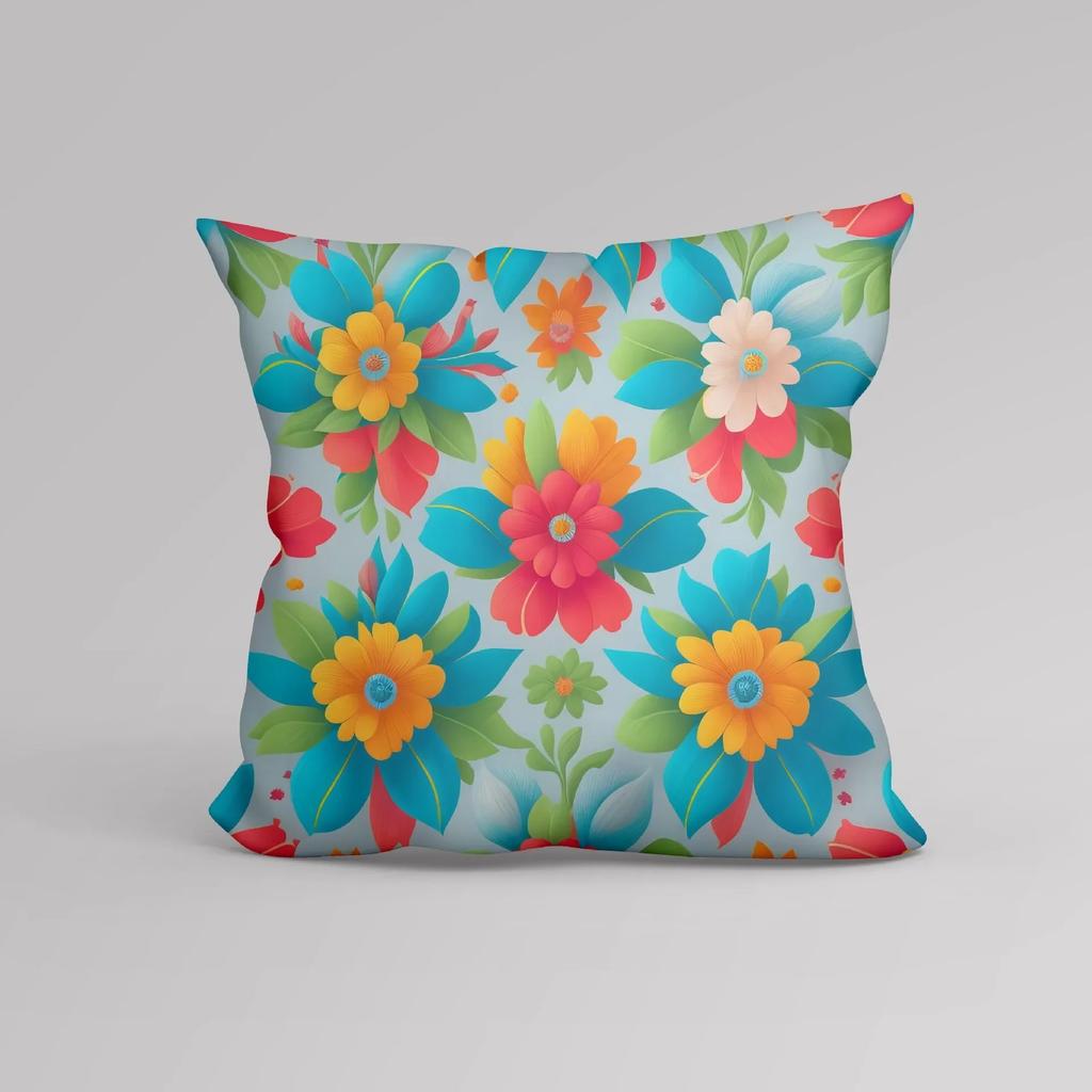 Luxury Home Decoration Cushion Cover Office Sofa Cushion Cover Small Fresh Cartoon Floral Pattern Printed Pillow Cover