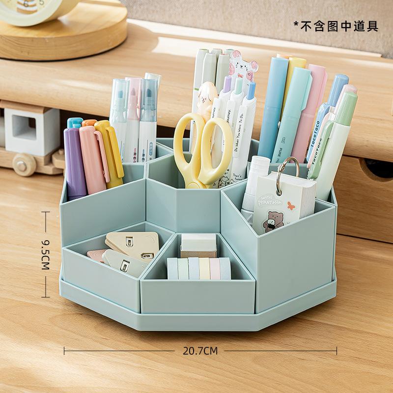 Large Capacity Detachable High Aesthetic Rotating Pen Holder, Plastic Desktop Office Storage Box