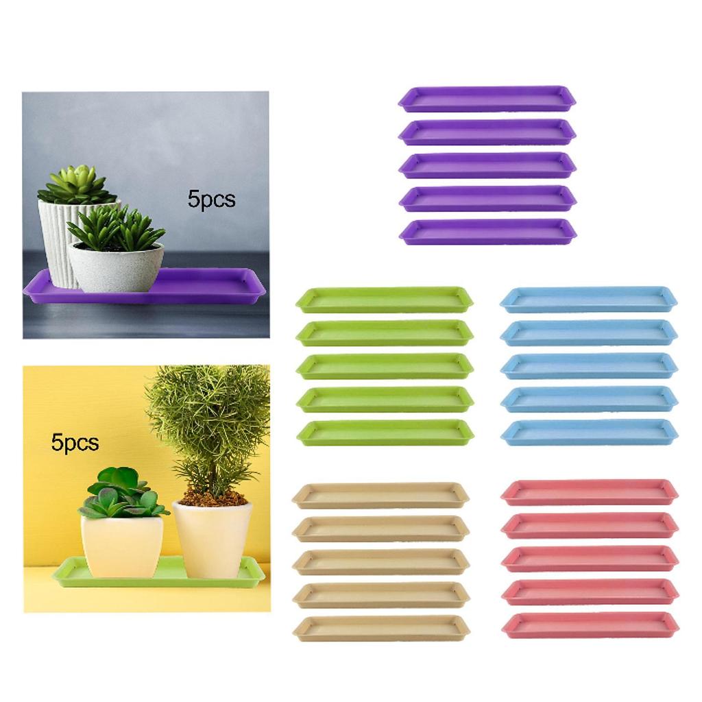 Planter Trays PP Plastic Plant Saucers Rectangular Drip Tray for Flower Pot Decoration in Home Balcony Courtyard