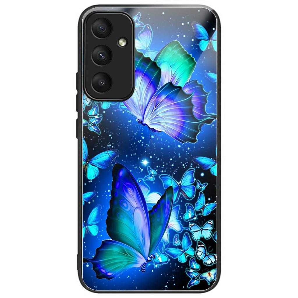 For Samsung Galaxy S25 Case Pattern Printing Tempered Glass TPU Drop-Proof Phone Cover