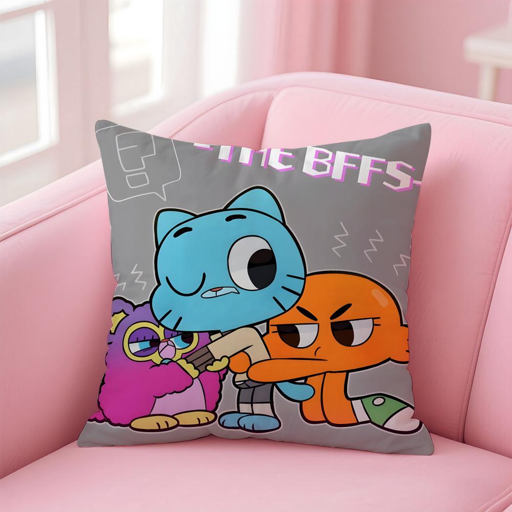 A-Animation The Amazing World of G-Gumball Cushion Cover Comfortable Reversible Pillow Cover Ideal for Car Sofa Bedroom & Beyond