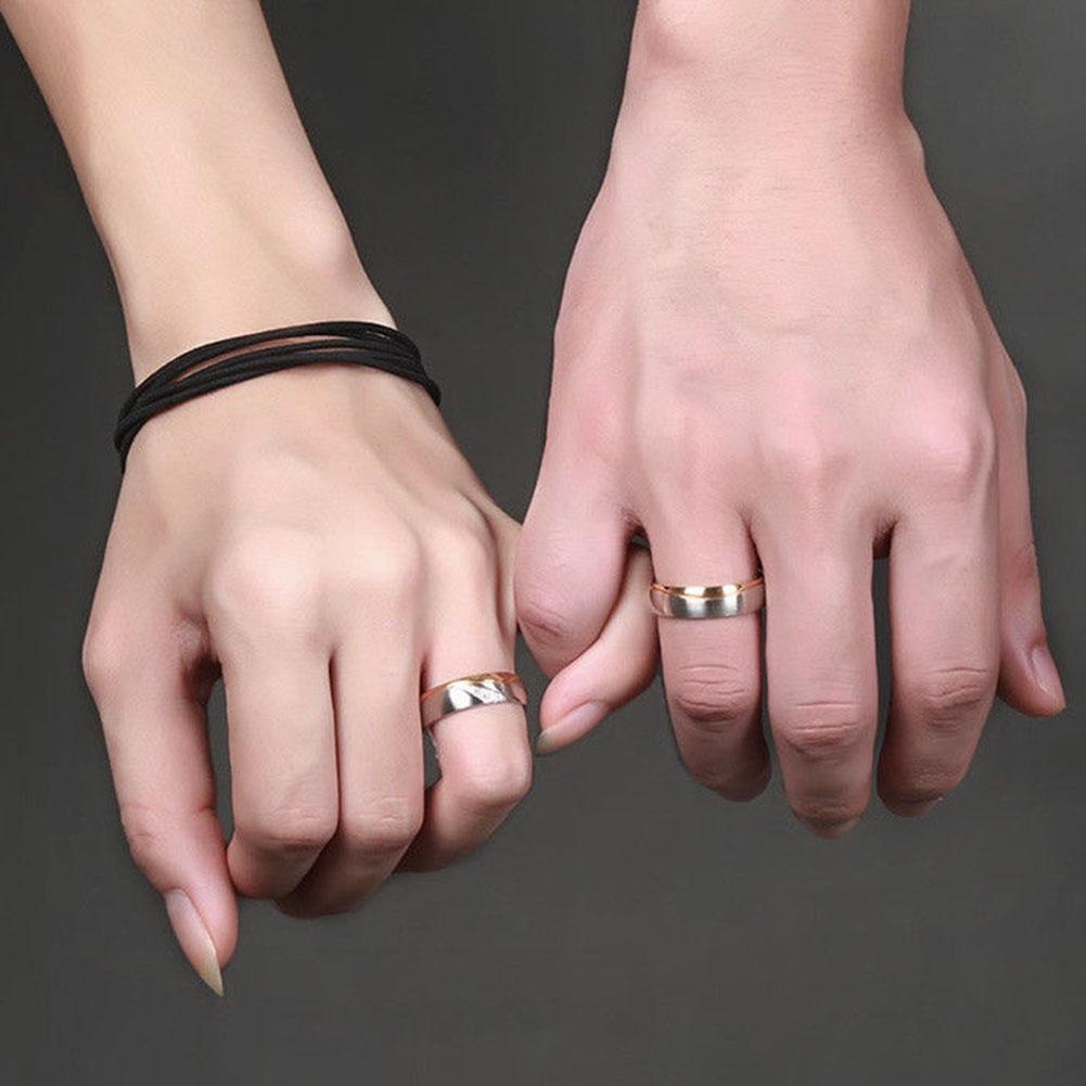 Modischer, vergoldeter Titanstahl-Liebhaberring, Ehering, Brautschmuck, Geschenk