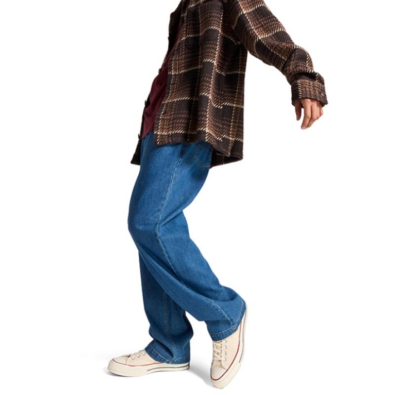 Converse Pantalones vaqueros holgados con dobladillo abierto en índigo claro medio 10027289 A01