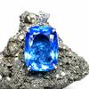 Hänge Naturlig Blå Topas Kuddslipad 113.10 Certifierad 925 Sterlingsilver Ädelstenar my-394-k