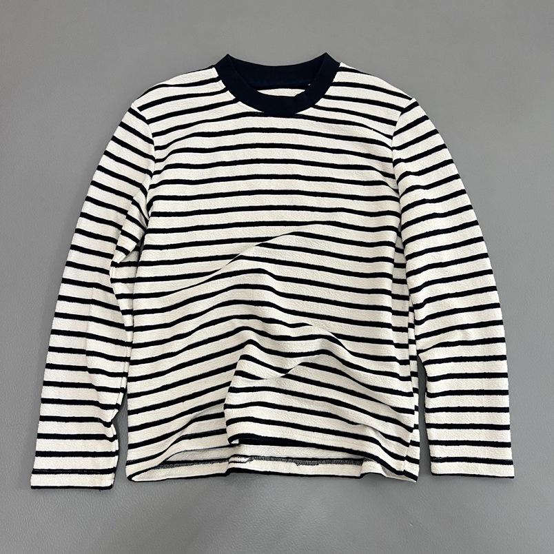 

Свободный женский хлопковый свитшот в корейском стиле в полоску, мода осени 2024 года L