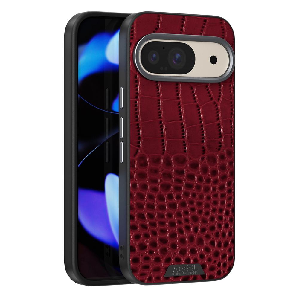 ABEEL For Google Pixel 9 Pro/Pixel 9 Case Compatible with MagSafe Crocodile Texture Micro-Embossing Back Cover