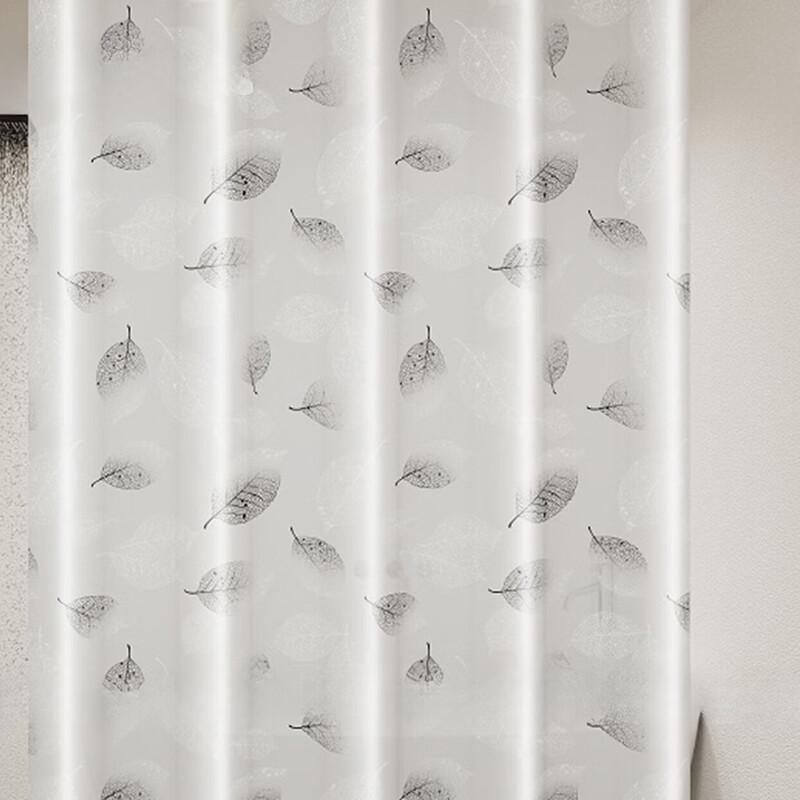 Yi Pan No-Punch PEVA Floral Shower Curtain Set