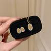 2025 Fashionable French Retro High Grade Iris Pendant Necklace, Light Luxury Flower Earstuds, Charm Diamond Set Open Ring