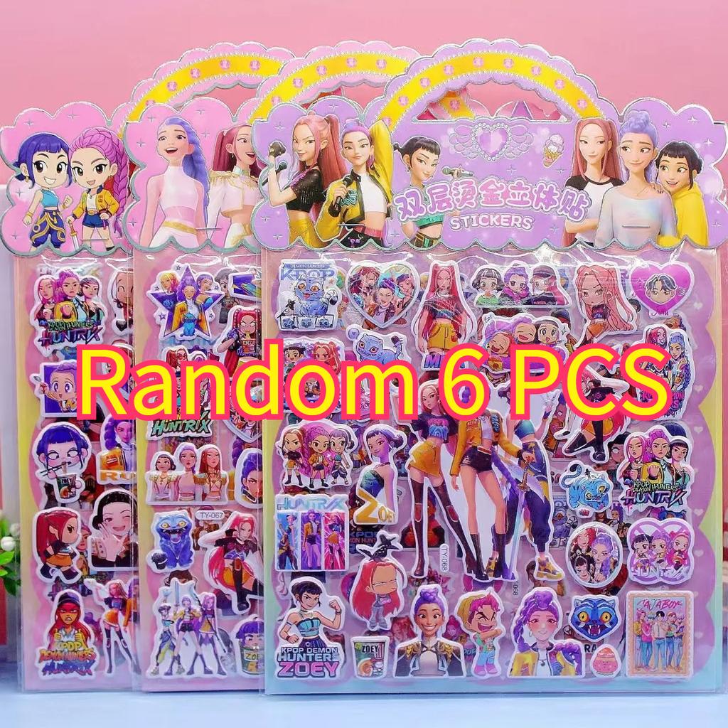 1/3/6 Stück Kpop Dämonenjäger Aufkleber Anime Tiger Rumi Mira Zoey Laserschnitt Aufkleber Bürobedarf und Schulbedarf Dekoration