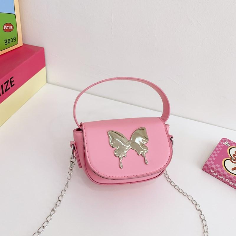 

Простая и модная маленькая квадратная сумка женская 2025 новая модель с детской сумкой бабочка милая однотонная сумка-мессенджер на плечо для перекуса one size fits all розовый