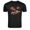 Good Vibes Tropical Palm Trees Beach Summer Graphic T-Shirt