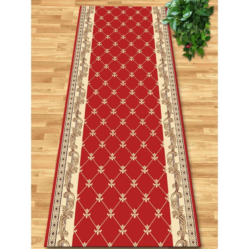 Flowers and Plank Home Balcony 3D Passageway Long Corridor Carpet Spring Floral Pattern Entryway Stairway Rugs Room Aisle Mat