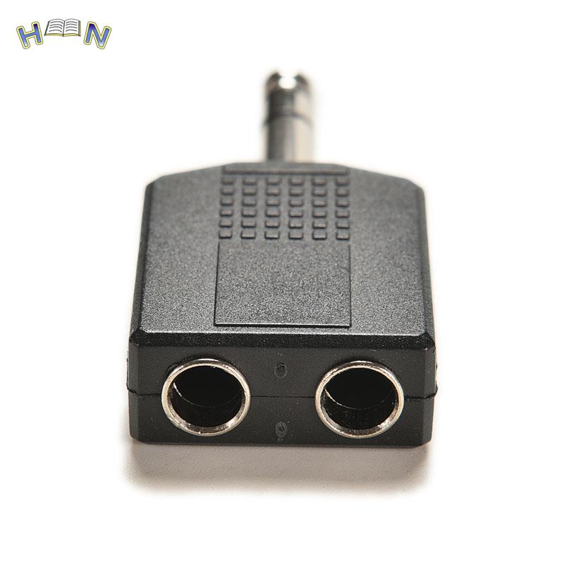 1/4" Stereo Audio Jack Plug Adapter Single Male To Female 6.35mm Dual Mono Stereo Jack Headphone Microphone Y Splitter Converter