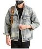 Xintang Men's Distressed Denim Jacket - Trendy Cool Loose Fit Workwear