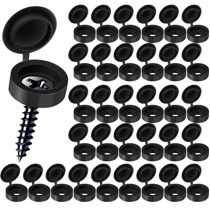 1000pcs Hinged Plastic Screw Cap Cover Fold Snap Protective Cap Button For Car Furniture Decorative Nuts Cover Bolts Hardware