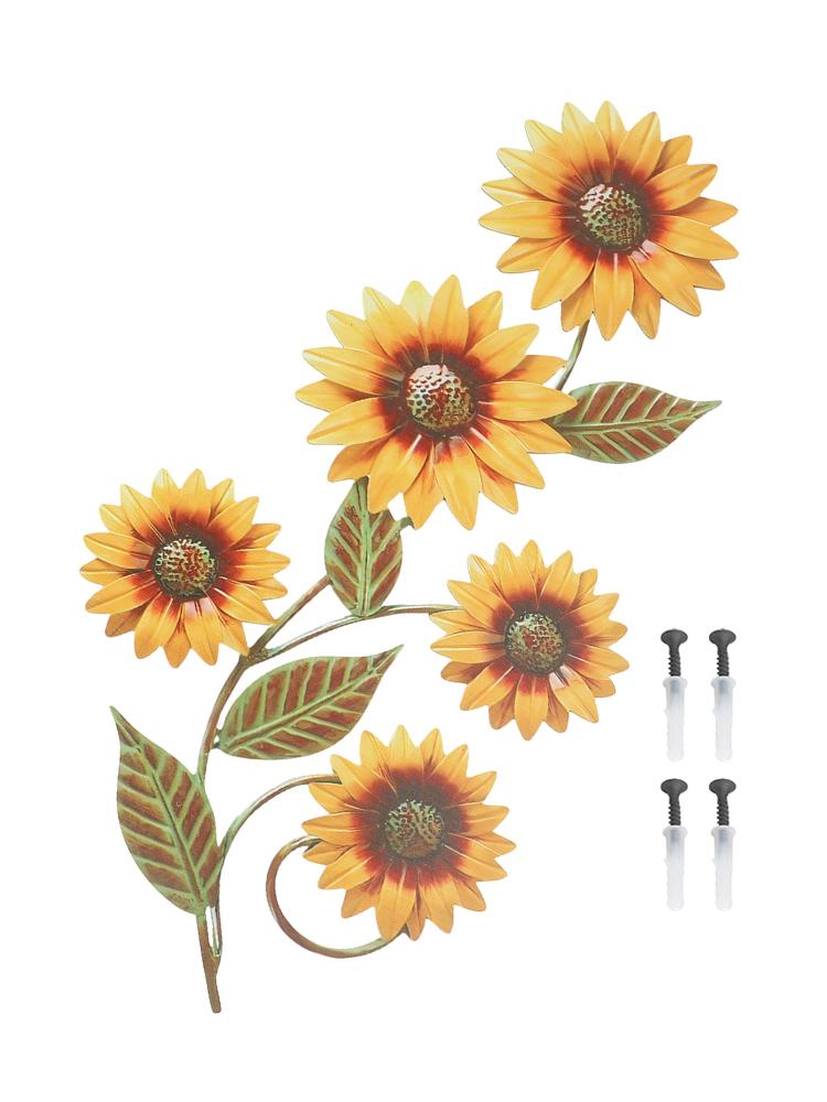 Vintage Sunflower Wall Decor 3D Metal Flower Wall Decoration Outdoor Fence Courtyard Garden Decoration