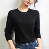 Wool Blended Shirt Autumn and Winter New Ankola Red Crew Neck Fleece Bottoming Shirt Slim-fit Polished Top