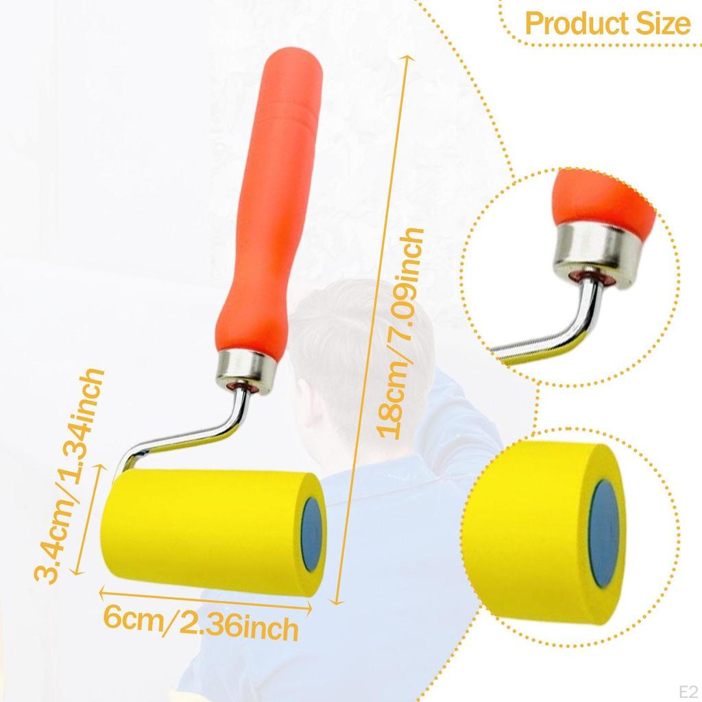 Wallpaper Seam Roller Smoother Flat Pressing Wheel Home Decorating Comfortable Grip Soft Sponge Hand