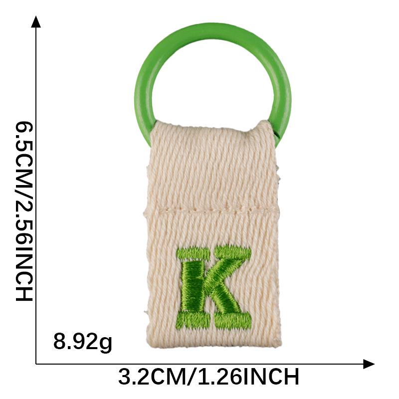 Korean-Inspired Couple Name Tag Backpack Keychain with 26 Letters Embroidered Ribbon