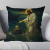 Anime J-Jesus Pillow Case Anti-dustmite Pillowcase Invisible zipper silky short plush Sofa cushion cover