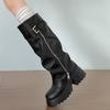 Platform Thick Sole Women Knight High Boots Fashion Height Increase Shoes Female Vintage Punk Long Booties Zapatos De Muje