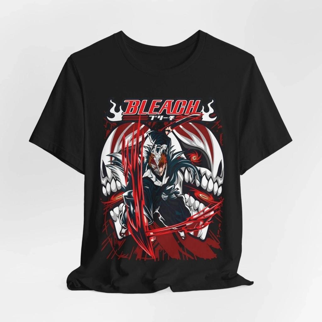 Anime Japanese BLEACH 2026 Summer New Mens Trend Tshirt 100 Cotton Large Pattern Unisex Short Sleeve Loose Leisure Y2K Shirt