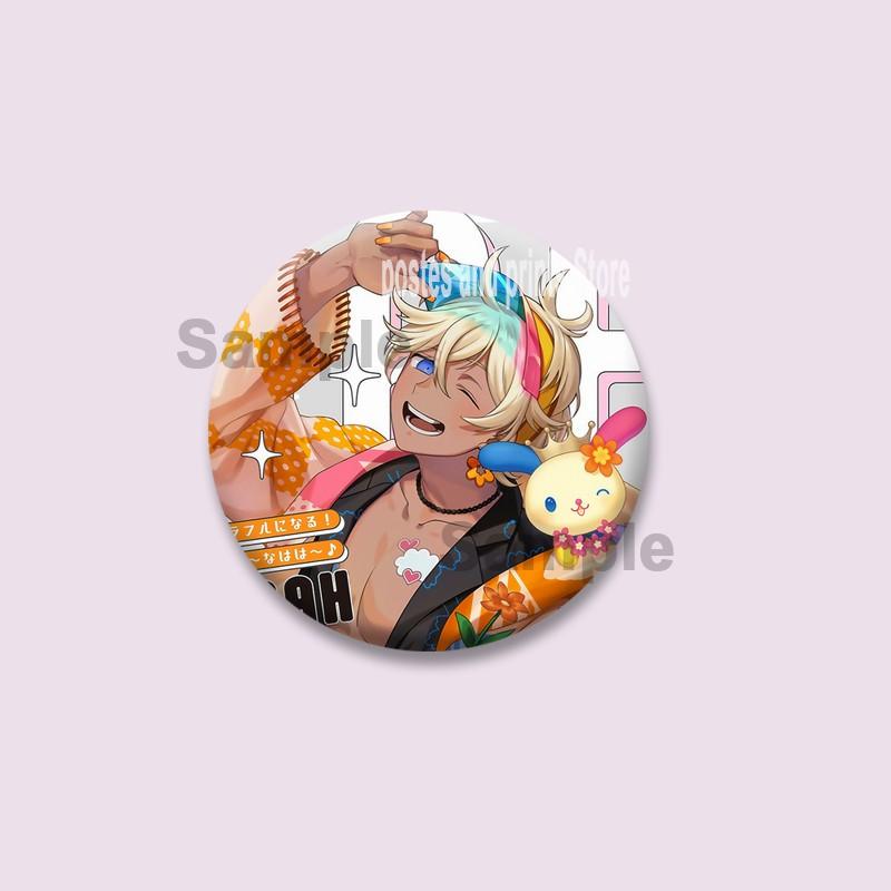 Cartoon Game Merold Kurode Hallritt Brooch Anime Fragaria Memories Lapel Pins Plastic Round Badge for Bag Hat Jewelry XMAS Gifts