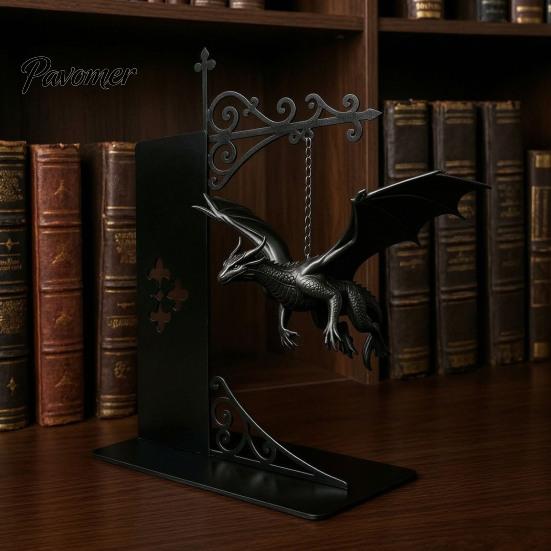 Akcesoria do domu w stylu smoczym Magiczna Pływająca Półka Lampka, Ciepłe Nocne Światło LED, Dekoracja Statua Magii Fantasy Wystrój Kącika do Czytania, Unikalne