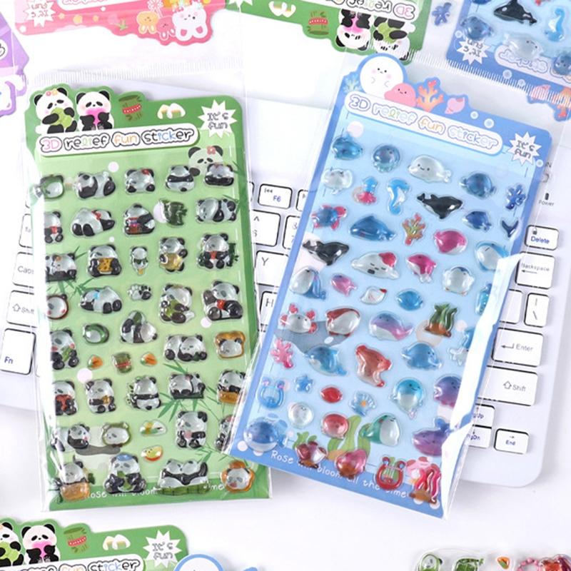 Cute Cartoon Animals Drop 3D Relief Sticker Scrapbooking Diy Diary Phone Case Stationery Sticker Collect Stickers Book Kids Gift