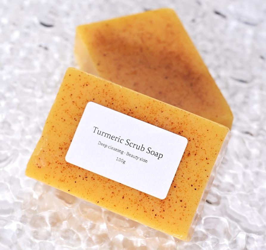 Natural Turmeric Kojic Scrub Soap Cleansing Bath Soap Oil Control & Whitening Kojic Turmeric Soaps for Face,Bath, Body