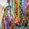 18mm Fish Scale Sequin Embroidered Fabric Photography Live Broadcast Background Decoration Cloth Stage Costumes Production