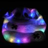 LED Pumpkin Rabbit Hat Plush Hat with Moving Ears Hat Halloween Christmas Ball Hat with Fluffy Ears Bomber Hats