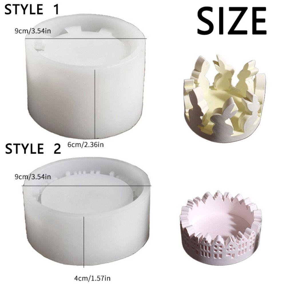 Cute Bunny House Candlestick Silicone Mold House Shape Bunny Candlestick Mould  House Ornament