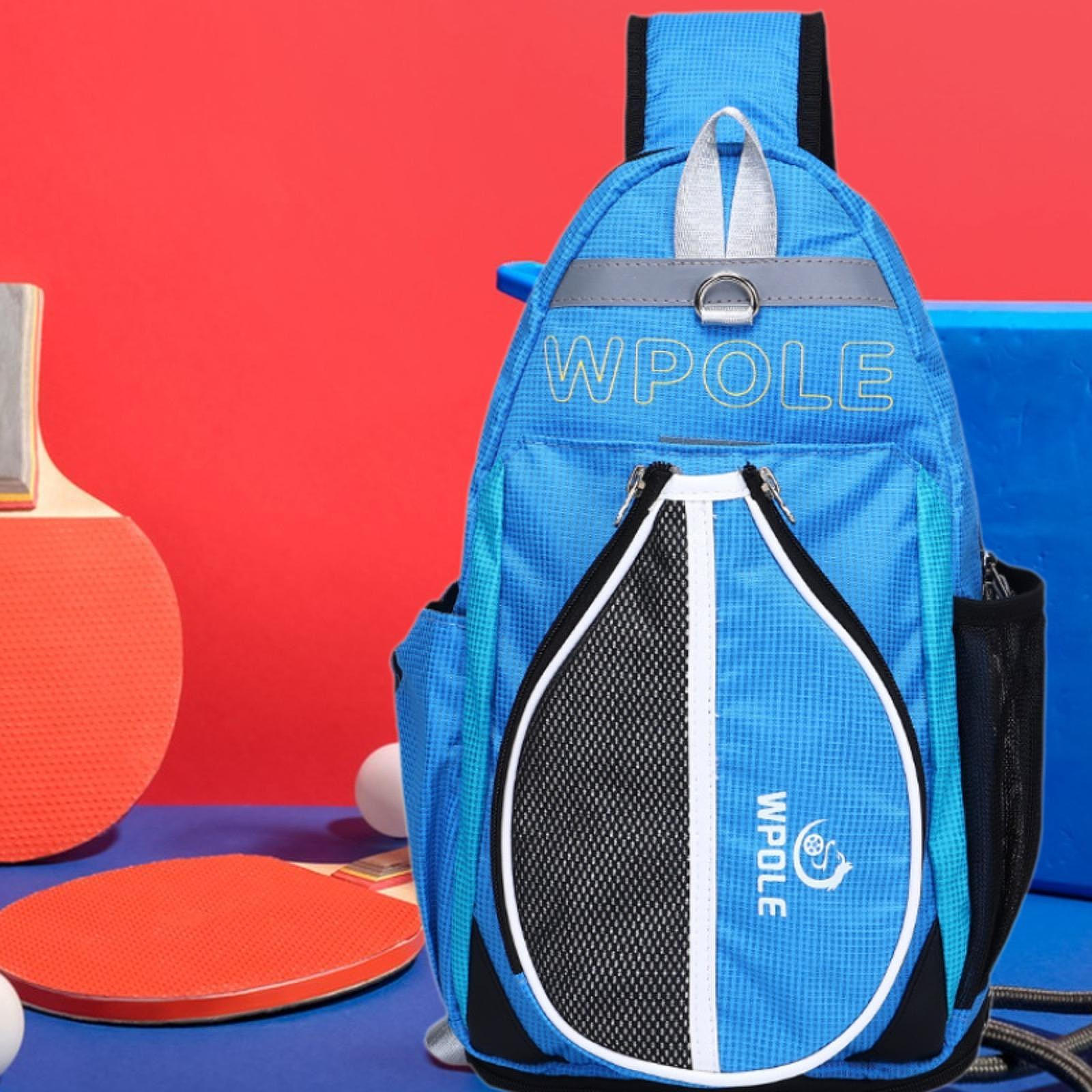 

Сумка для настольного тенниса, нагрудный чехол для ракетки, наплечная сумка для путешествий с ракеткой Large Blue