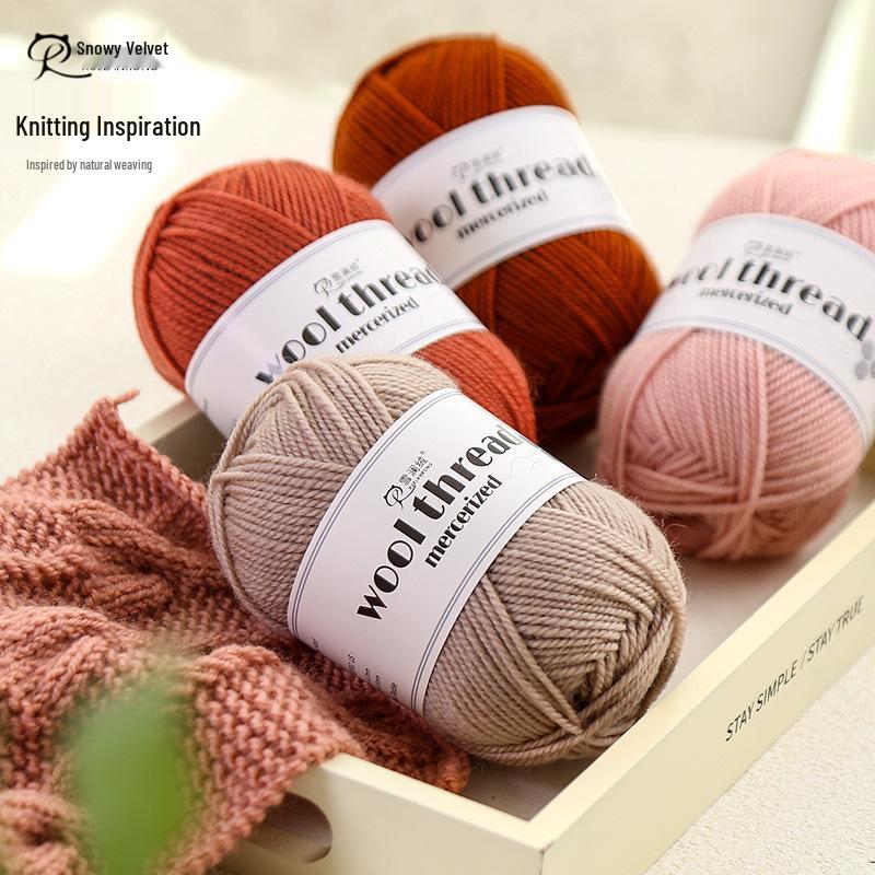 Snowy Velvet 3-Ply Medium Thick Yarn Kit: Knitting Needles, Scarf, Sweater, Baby Yarn, Crochet, DIY Material.