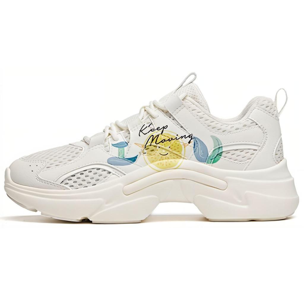 Anta Comfortable Versatile Low-Top Running Shoes Women Sneakers White Yellow 122028882-4